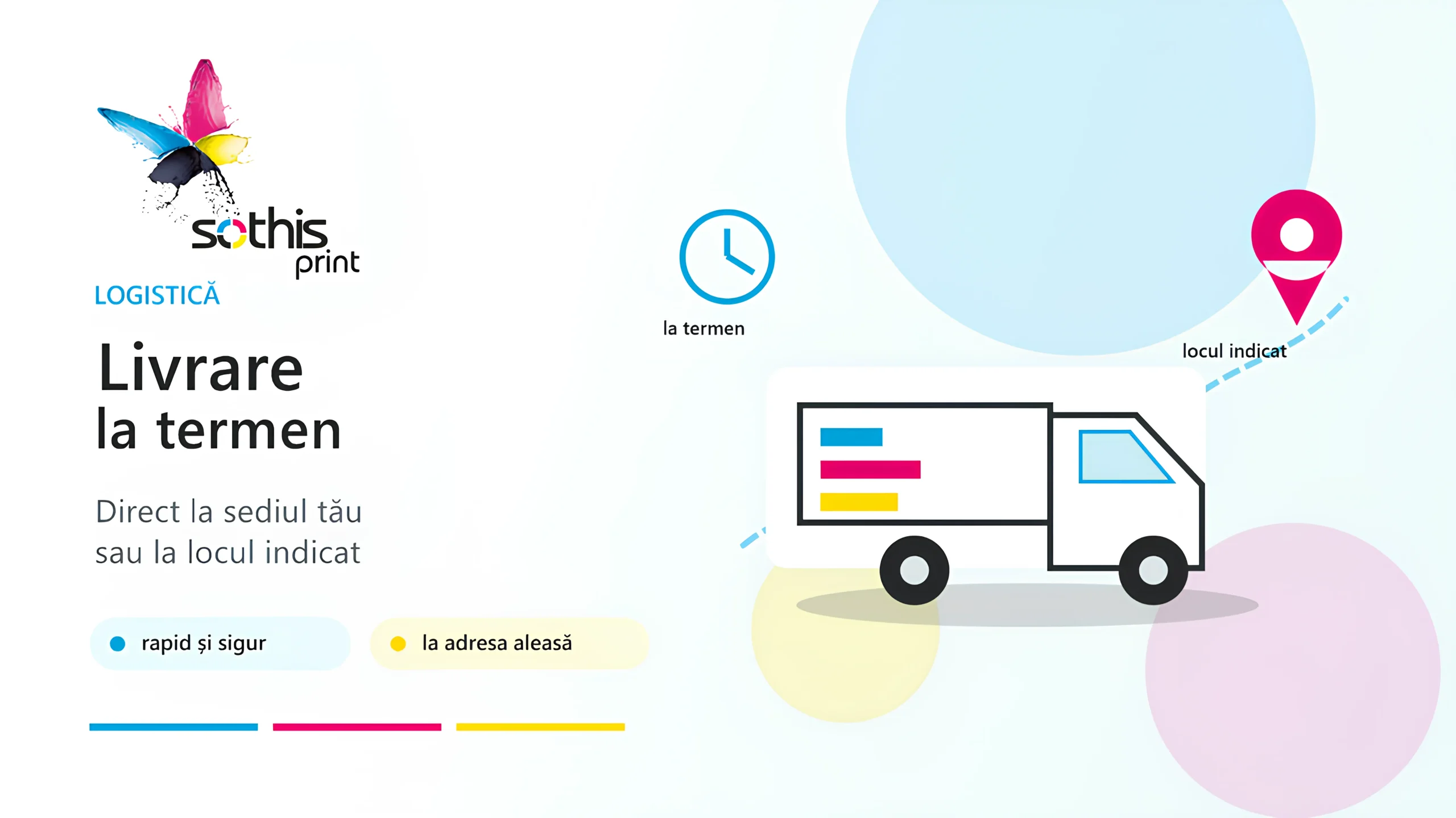 Logistică și livrare la termen, print de volum Sothis Print